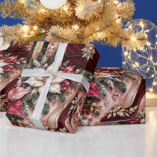 Luxury Burgundy Blush Fashion Christmas Wrapping Paper