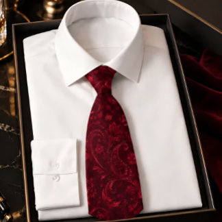 Luxury Burgundy Damask Seamless Pattern – Elegant Tie