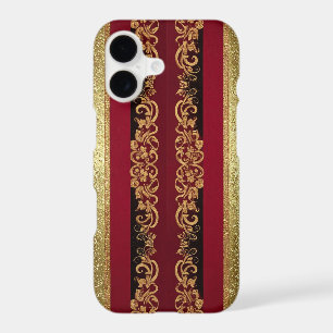 Luxury Burgundy Gold Baroque Chic Royal Filigree