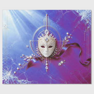 Luxury Burgundy Masquerade Christmas Wrapping Pape Paper