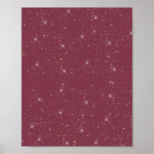 Luxury burgundy sparkle gold glitter confetti poster