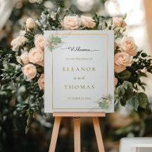 Luxury Burnt Orange & Silver Wedding Welcome Sign 