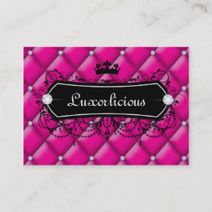 Luxury Business Card Salon Fashion Crown Pink