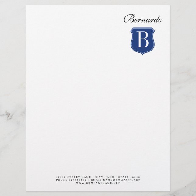 Luxury business letterhead with monogram logo (Front)