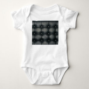 Luxury Buttoned Leather Texture Baby Bodysuit