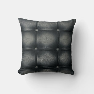 Luxury Buttoned Leather Texture Cushion