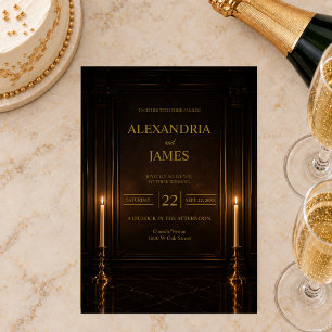 Luxury Candlelight Romantic Wedding Invitation