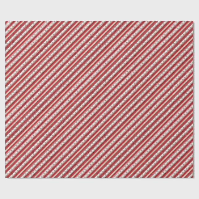 Luxury Candy Cane Stripe Christmas Wrapping Paper (Flat)
