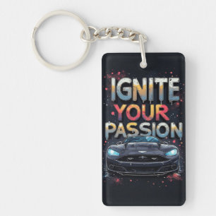 Luxury Car Graphic And Dynamic Colour Splash Key Ring