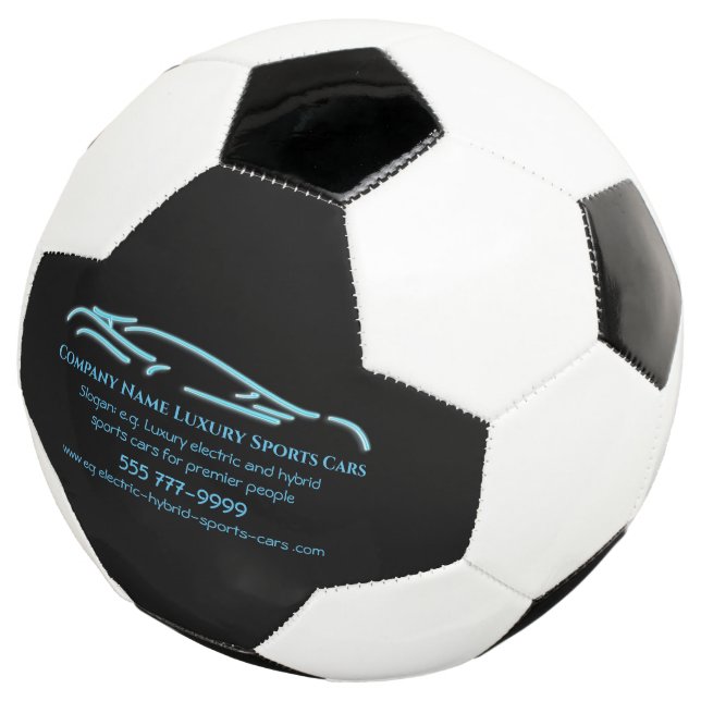 Luxury Car logo - Ice Blue Sports Car Soccer Ball (Three Quarter)