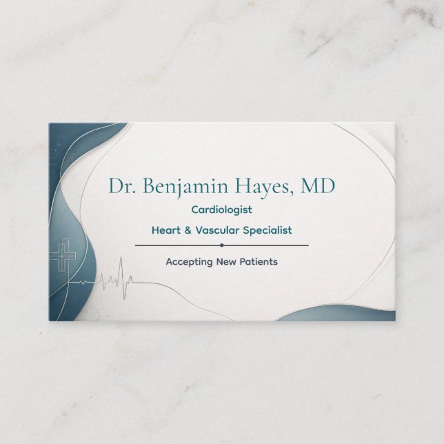 Luxury Cardiologist Business Card (Front)