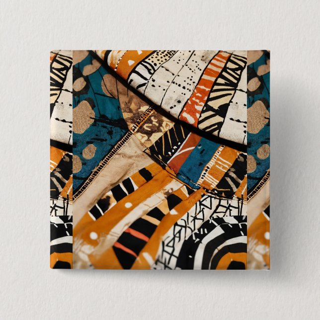 Luxury Caribbean Multicolor Design 15 Cm Square Badge (Front)