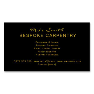 Luxury Carpentry Business Card   Bespoke Carpenter