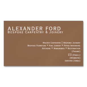 Luxury Carpentry Business Card   Bespoke Carpenter
