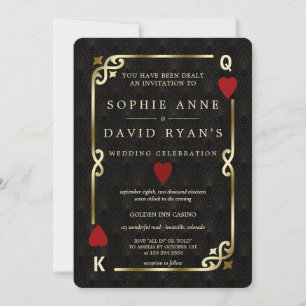 Luxury Casino Night Las Vegas Poker Wedding Invitation