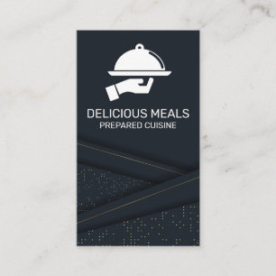 Luxury Catering Service Abstract Panel Business Card