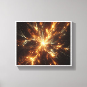 Luxury Celestial Golden Supernova - Abstract Cosmi Canvas Print