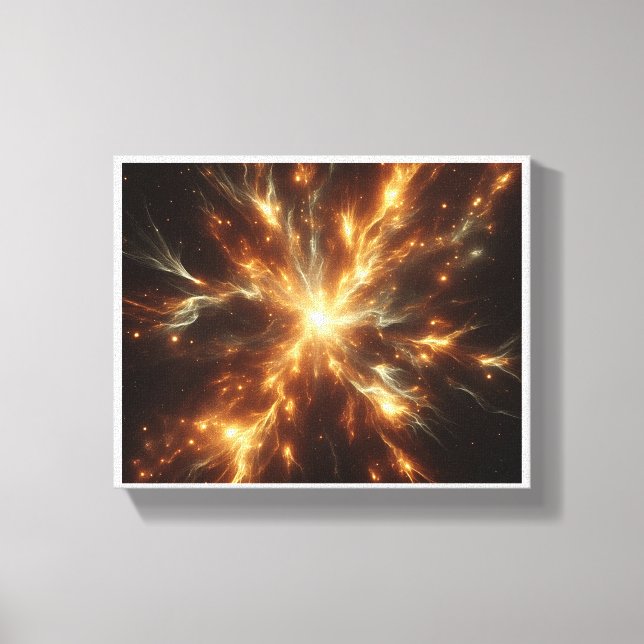 Luxury Celestial Golden Supernova - Abstract Cosmi Canvas Print (Front)