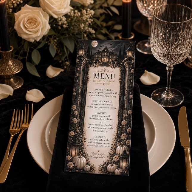 Luxury Celestial Moon Gothic Wedding Menu (Creator Uploaded)