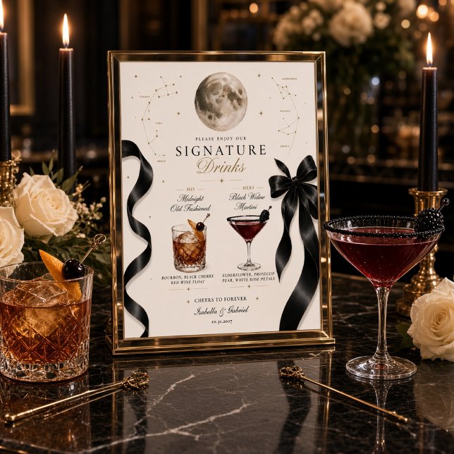 Luxury Celestial Moon Signature Drinks Poster (Creator Uploaded)