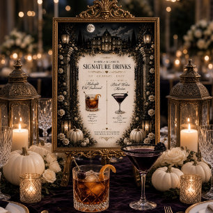Luxury Celestial Moon Signature Drinks Wedding Poster