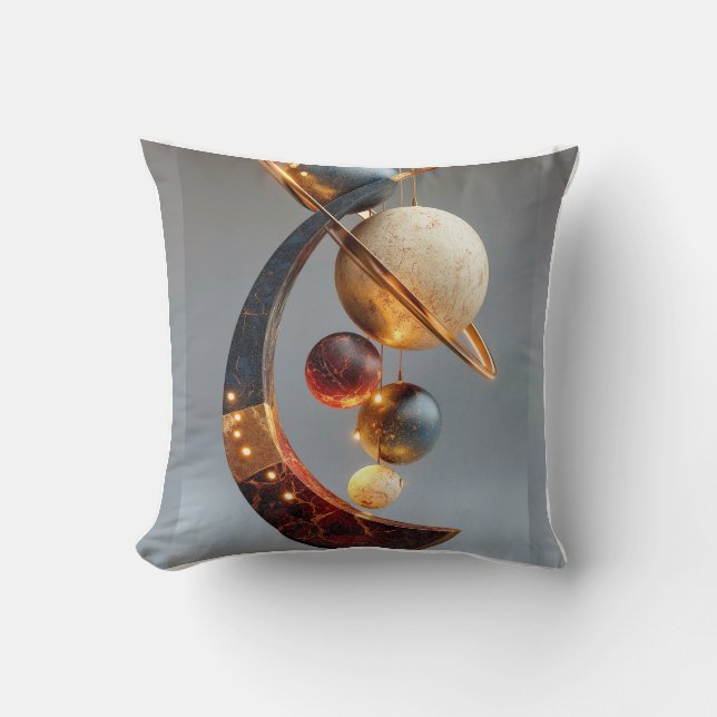 Luxury Celestial Planet Abstract  Cushion (Front)