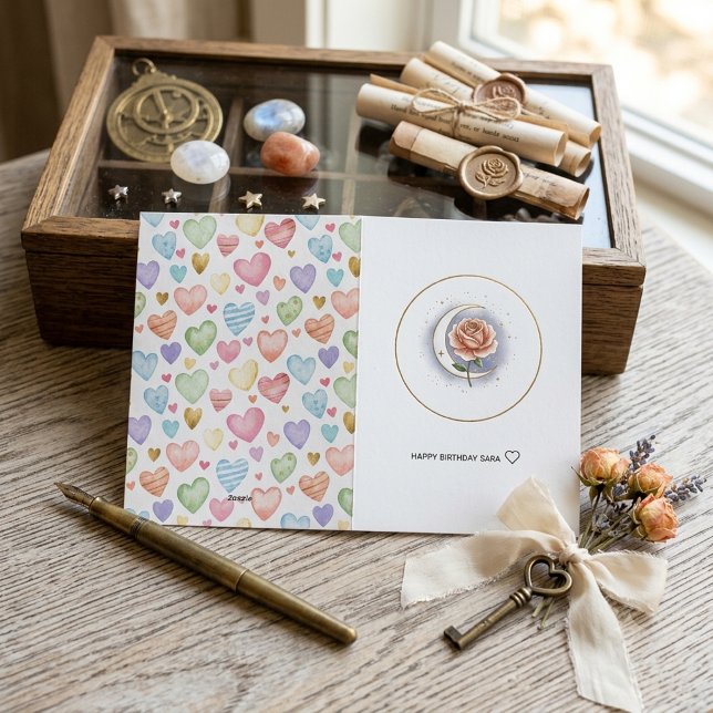 Luxury Celestial Rose Foil Greeting Card - Persona (Creator Uploaded)