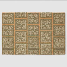 Luxury Celtic Knot & Sage Green Coir Door Mat