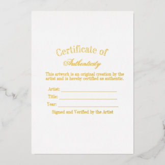 Luxury Certificate of Authenticity Sticker | Ivory