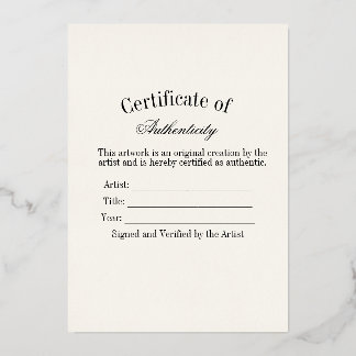 Luxury Certificate of Authenticity Sticker | Ivory
