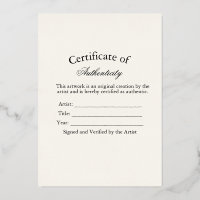 Luxury Certificate of Authenticity Sticker | Ivory