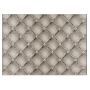 Luxury Champagne Diamond Tufted Pattern Cutting Board