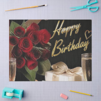 Luxury Champagne Gold Confetti Pattern | Elegant C Tissue Paper