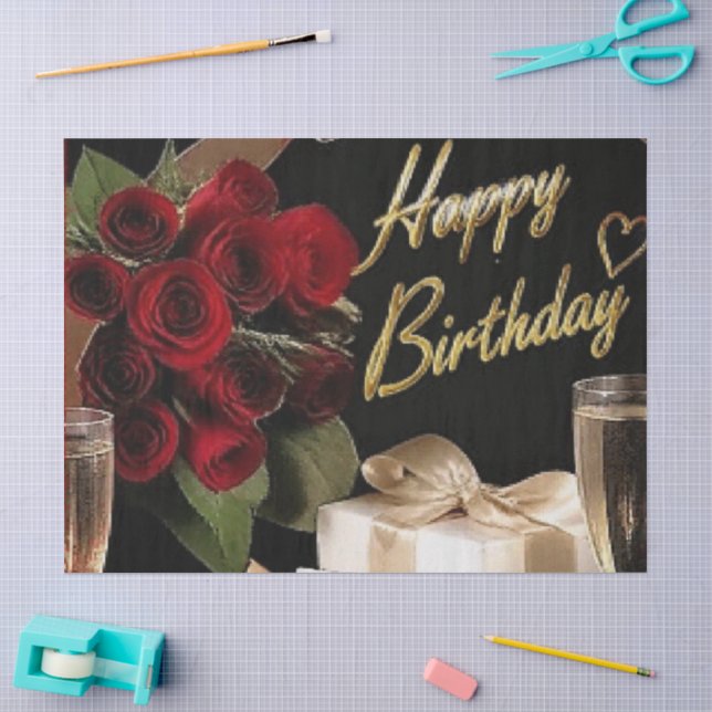 Luxury Champagne Gold Confetti Pattern | Elegant C Tissue Paper (Craft)