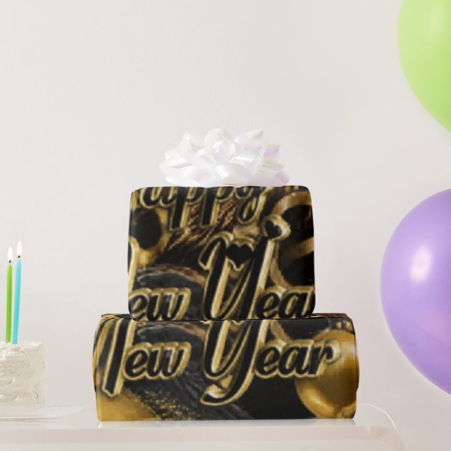 Luxury Champagne Gold Confetti Pattern | Elegant C Wrapping Paper (Party Gifts)