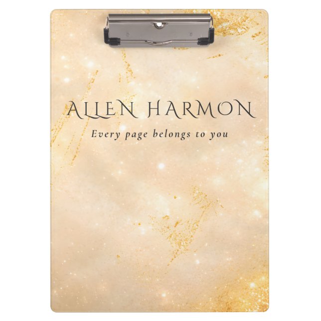 Luxury Champagne Gold Custom Name | 2-Minute Edit Clipboard (Front)