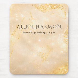 Luxury Champagne Gold Custom Name 2-Minute Edit Mouse Pad