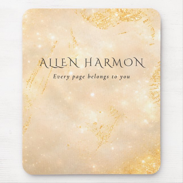 Luxury Champagne Gold Custom Name | 2-Minute Edit Mouse Pad (Front)
