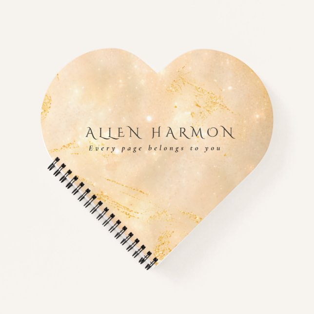 Luxury Champagne Gold Custom Name | 2-Minute Edit Notebook (Front)
