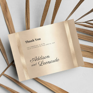 Luxury champagne gold glam minimalist Thank You Invitation