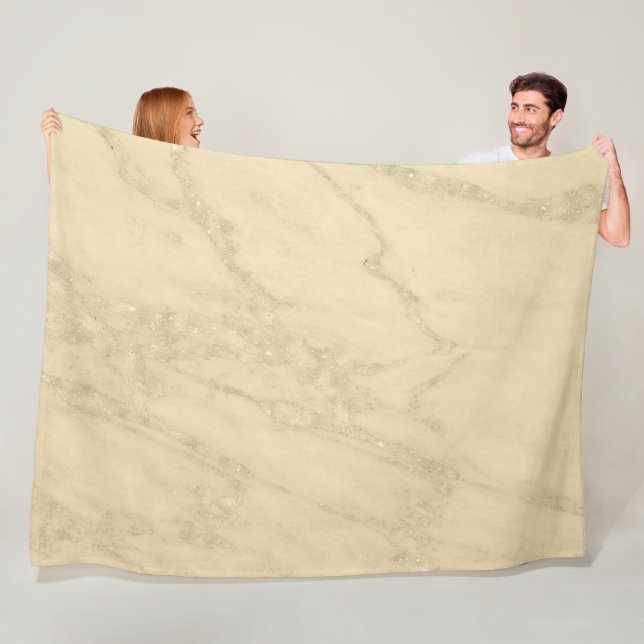 Luxury Champagne Gold Glitter Marble Fleece Blanket (In Situ)