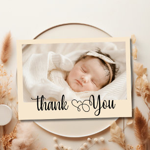 Luxury Champagne Photo Baby Shower Thank You  Card