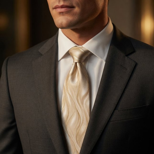 Luxury Champagne Waves Tie (Creator Uploaded)