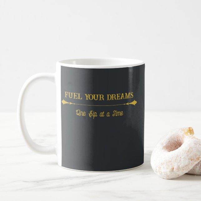 Luxury Charcoal  Gold Coffee Mug (With Donut)