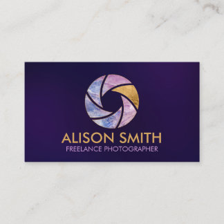 Luxury charoite Camera Shutter Photographer Busine Business Card