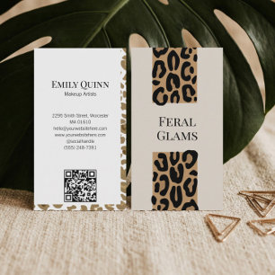 Luxury Cheetah Leopard Print Beauty Makeup Artist Business Card