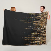 Luxury Chic Black Gold Sparkly Glitter Fringe