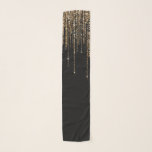 Luxury Chic Black Gold Sparkly Glitter Fringe Scarf<br><div class="desc">This glamourous and luxury print is the perfect design for the stylish and trendy woman. It features a faux sparkly gold glitter fringe curtain with faux glitter typography on top of a simple black background. It's an elegant, chic, trendy, and modern bling design with a Hollywood vibe! ***IMPORTANT DESIGN NOTE:...</div>