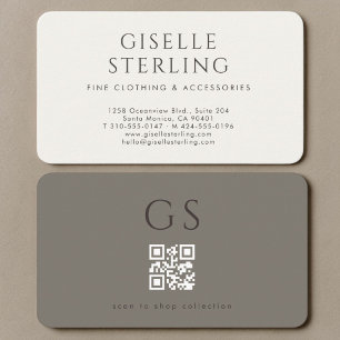 Luxury Chic Boutique Fashion QR Code Business Card