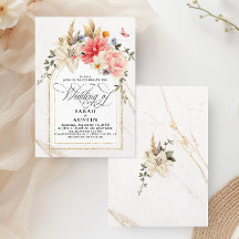 Luxury Chic Calligraphy Pink Floral Wedding